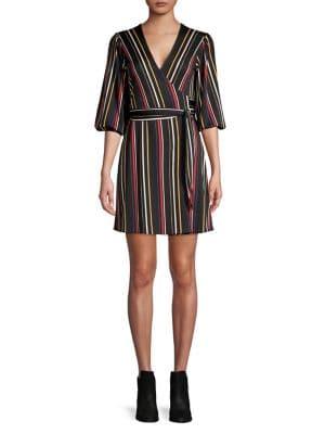 Highline Collective Striped Crepe Wrap Dress