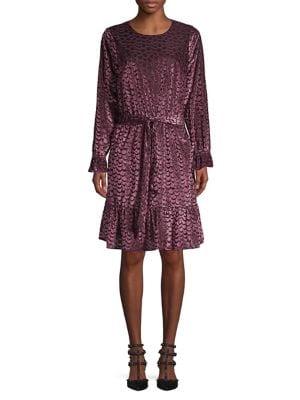 Michael Michael Kors Petite Velvet Tie-waist Dress