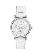 Fossil Carlie Stainless Steel & Silicone Bracelet Watch
