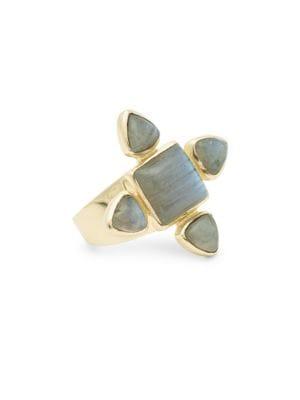 Sole Society Large Goldtone & Labradorite Ring