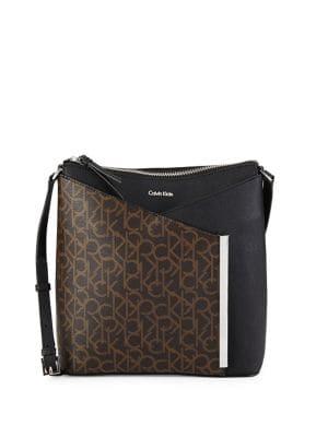 Calvin Klein Mara Monogram Leather Crossbody Bag