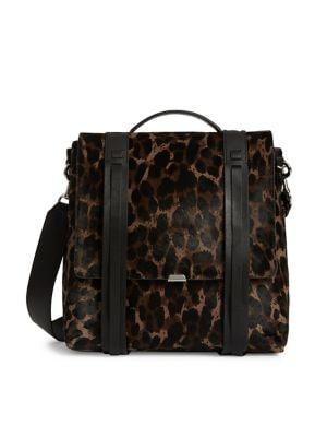 Allsaints Kim Printed Calf-hair Leather Backpack