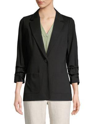 Vince Camuto Petite Ruched-sleeve Blazer