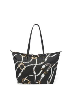 Lauren Ralph Lauren Printed Top Zip Tote