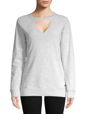 Marc New York Performance Heathered Raglan Keyhole Sweatshirt