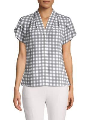 Calvin Klein Gingham V-neck Top