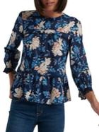 Lucky Brand Floral Flutter Blouse