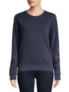 Lucky Brand Embroidered Cotton Sweater