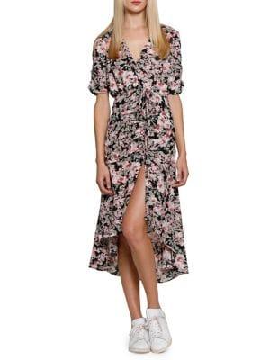 Walter Baker Wendel Floral Wrap Midi Dress