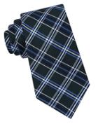 Black Brown Oxford Plaid Silk Tie