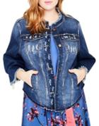 Rachel Rachel Roy Plus Bell-sleeve Denim Jacket