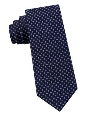 Black Brown Dots Silk Tie