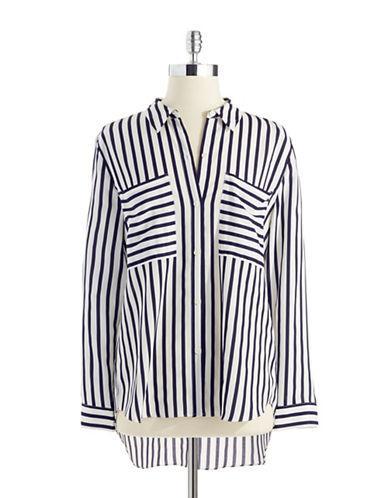 Dkny Striped Button-down Blouse