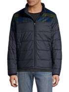 Brooks Brothers Red Fleece Water Resistant Colorblock Puffer Jacket