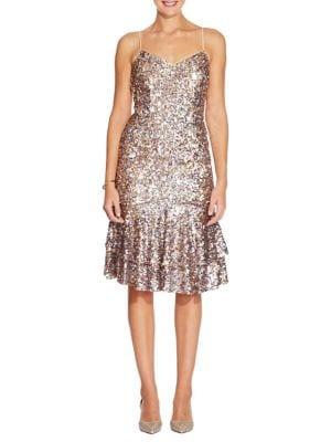 Adrianna Papell Sequin Embellished Fit-&-flare Dress