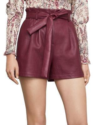 Bcbgmaxazria Pleated Faux Leather Shorts