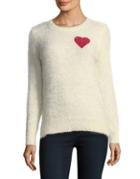Design Lab Lord & Taylor Fuzzy Heart Sweater