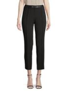 Karl Lagerfeld Paris Faux Leather-trimmed Cropped Pants