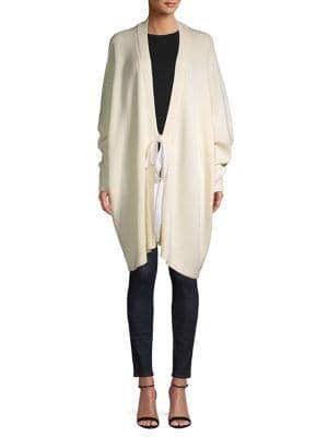 Caara Oralla Tie-waist Ruched-sleeve Knit Cardigan