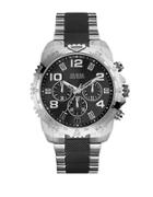 Guess Mens Masculine Texture And Style Steel Bracelet Watch