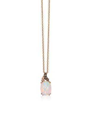 Le Vian Neopolitan Opal, Vanilla Diamonds, Chocolate Diamonds And 14k Strawberry Gold Pendant Necklace