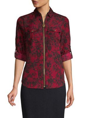 Michael Michael Kors Patterned Zip Top