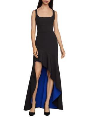 Bcbgmaxazria Asymmetric Flare Gown