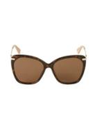 Gucci 56mm Avana Round Cat Eye Sunglasses