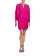 Belle By Badgley Mischka Embroidered Crepe Shift