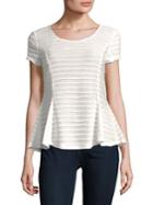 Ivanka Trump Scalloped Knitted Peplum Top