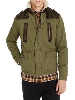 Buffalo David Bitton Jidrus Faux Sherpa-trimmed Field Jacket
