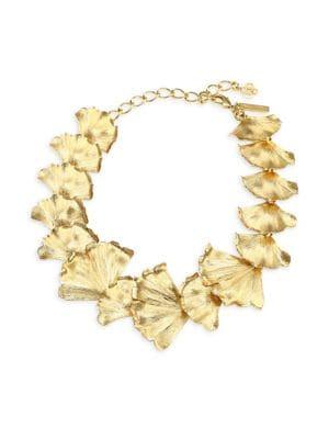 Oscar De La Renta Ginkgo Leaf Statement Necklace