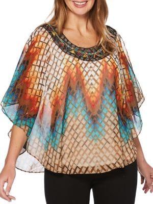 Rafaella Beaded Butterfly Sleeve Top