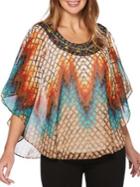 Rafaella Beaded Butterfly Sleeve Top