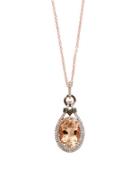 Effy Final Call Diamond, Brown Diamond, Morganite And 14k Rose Gold Pendant Necklace
