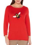 Rafaella Petites Ribbed Roundneck Sweater