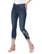Nydj Petite Alina Embroidered Rolled Cuffs Ankle Jeans