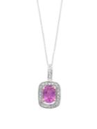 Effy Diamond, Pink Sapphire, 14k White Gold And 14k Rose Gold Necklace
