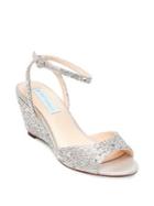 Betsey Johnson Blue Elora Embellished Ankle-strap Wedge Sandals