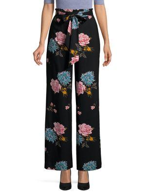 Miss Selfridge Vintage Floral Paperbag Waist Trousers