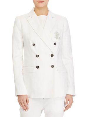 Lauren Ralph Lauren Petite Double-breasted Linen Jacket