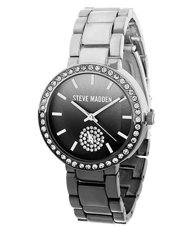 Steve Madden Gradient Dial And Stone Chainlink Watch