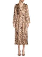 Cooper St Snakeskin-print Midi Wrap Dress