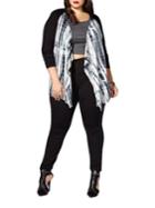 Mblm By Tess Holliday Tie-dye Open-front Cardigan