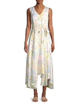 Calvin Klein Floral-print High-low Dress