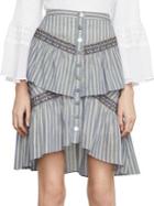 Bcbgmaxazria Tiered Ruffle Stripe Skirt