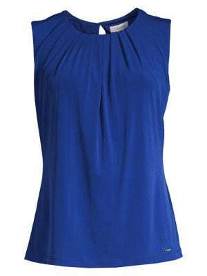 Calvin Klein Geometric Pleated Blouse