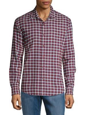 Black Brown Brushed Flannel Plaid Shirt