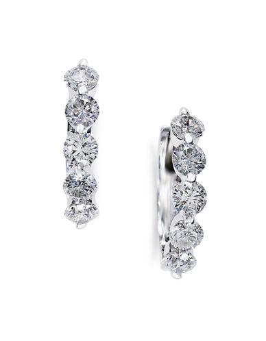 Effy Classica Diamond And 14k White Gold Hoop Earrings, 0.98 Tcw