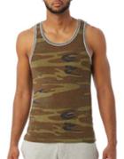 Alternative Double Ringer Printed Eco-jersey Tank Top